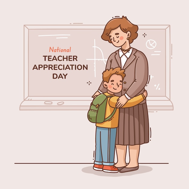 Vector hand drawn national teacher appreciation day illustration