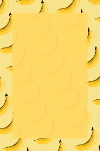 Vector hand drawn natural fresh banana patterned frame vector