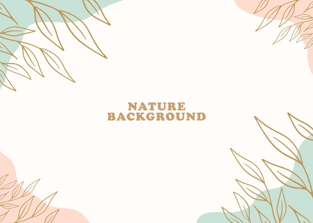 hand drawn nature leaf background template