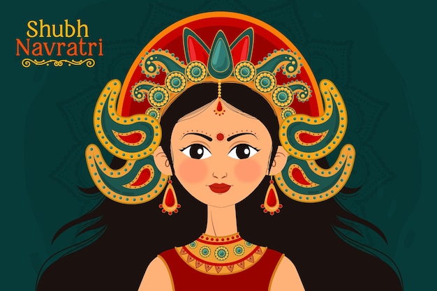 Vector hand drawn navratri concept