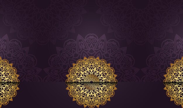 Hand drawn new gradient luxury color with golden color mandala creative art style background design premium vector file