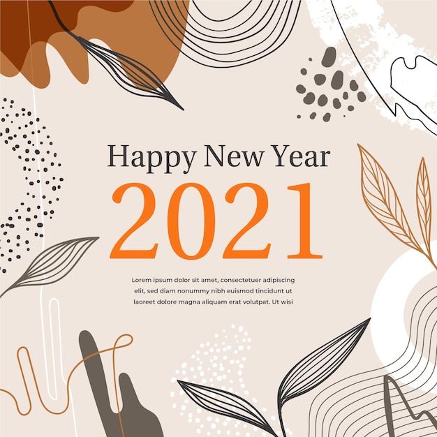 Hand drawn new year 2021