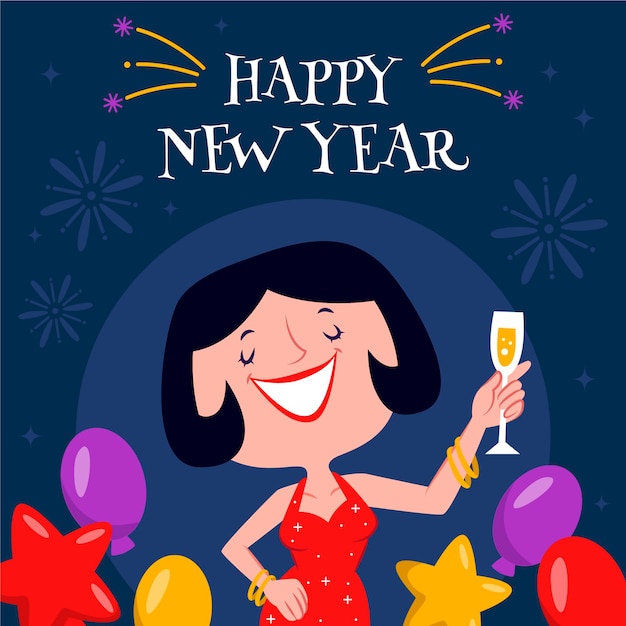 Vector hand drawn new year 2021