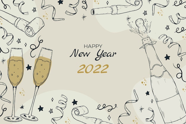 Hand drawn new year background