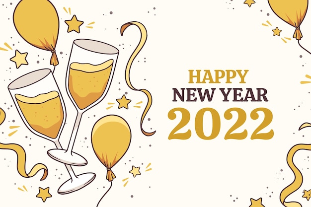 Vector hand drawn new year background