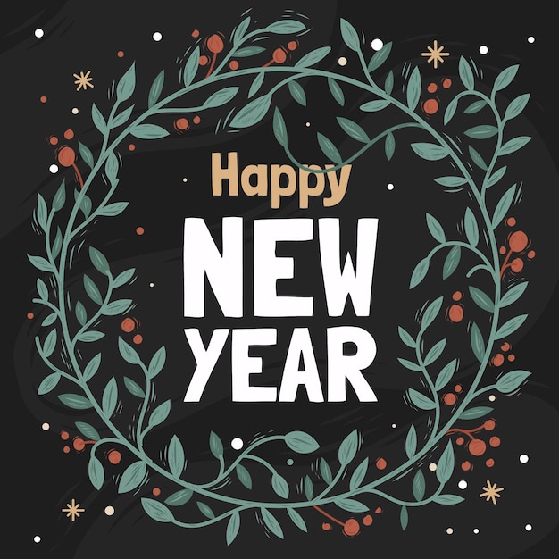 Vector hand drawn new year illustration