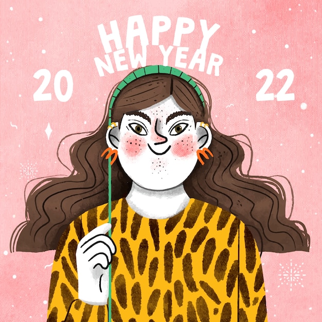 Vector hand drawn new year illustration