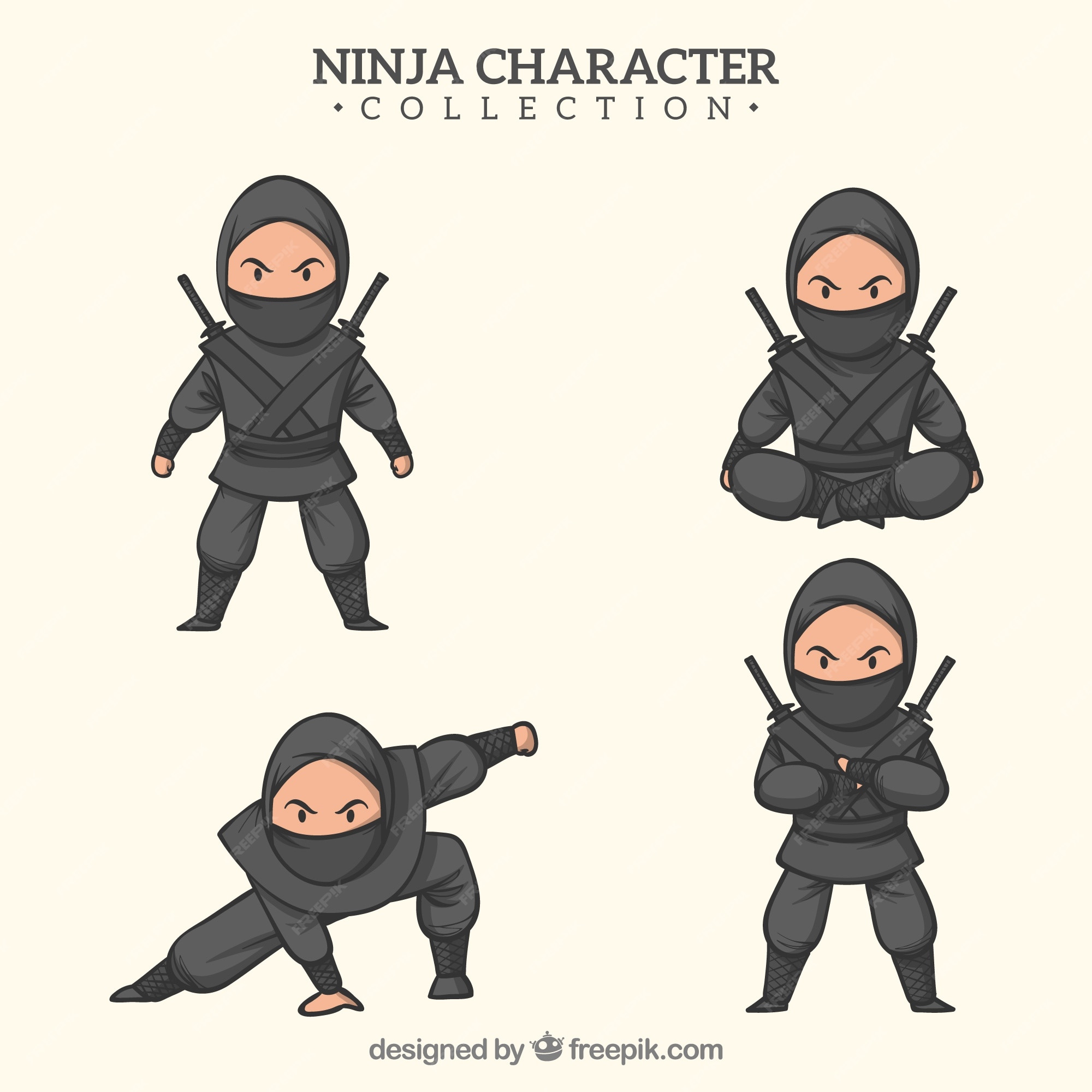 https://img.freepik.com/premium-vector/hand-drawn-ninja-warrior-different-poses_23-2147872274.jpg?w=2000