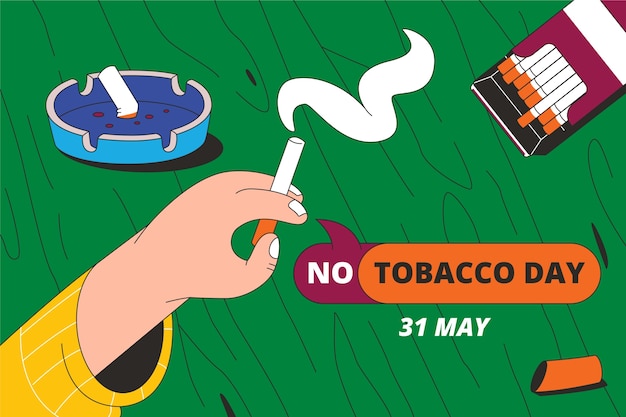 Vector hand drawn no tobacco day background