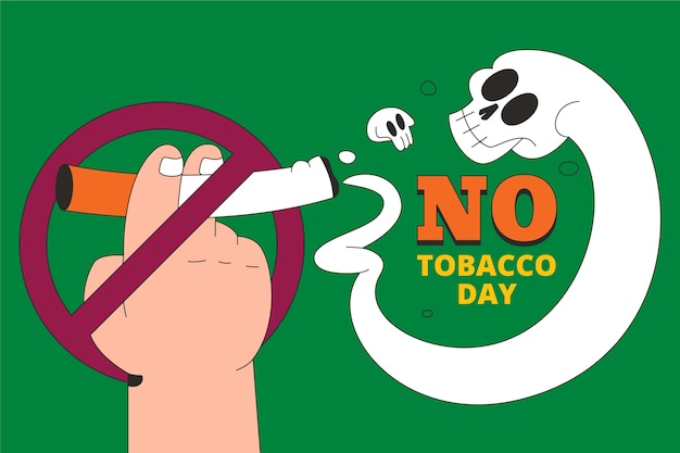 Hand drawn no tobacco day background