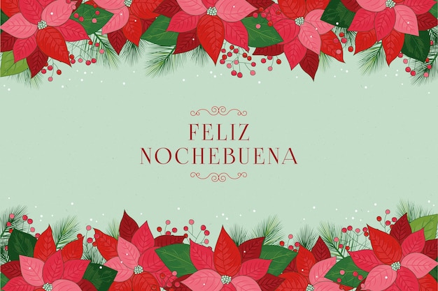 손으로 그린 nochebuena 배경
