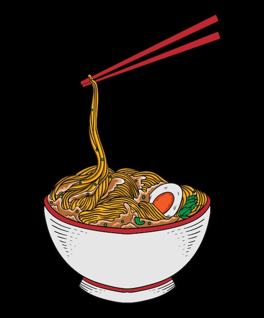 Schizzo di noodle disegnato a mano