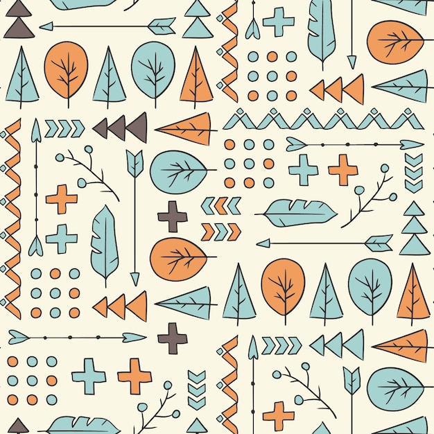 Hand drawn nordic pattern illustration