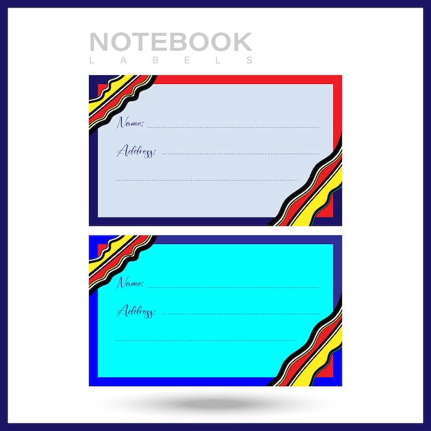 Hand-drawn notebook name label design concept