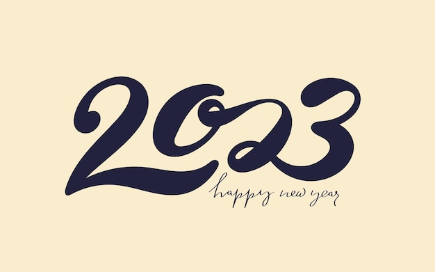 Hand drawn number 2023 textured 2023 logo for card postcard calendar promotion sale design template happy new year symbols vector christmas elements isolated on white background