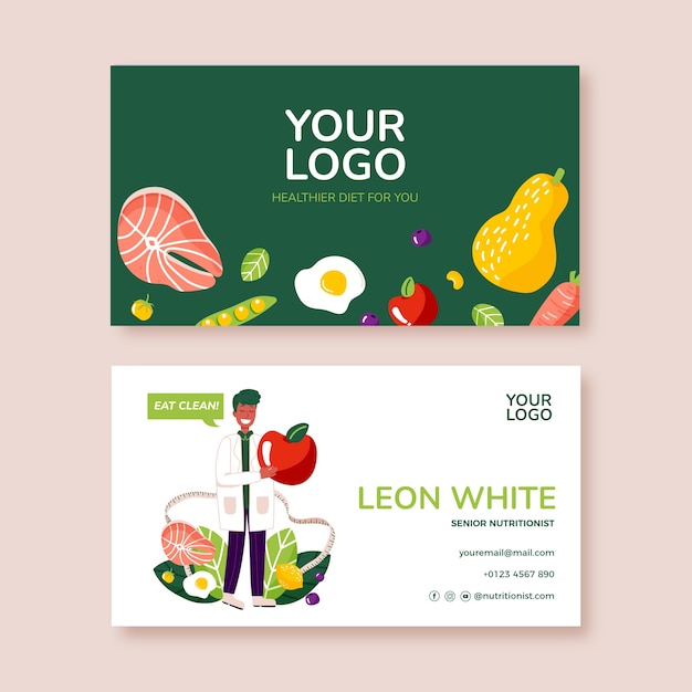 Vector hand drawn nutritionist  template design