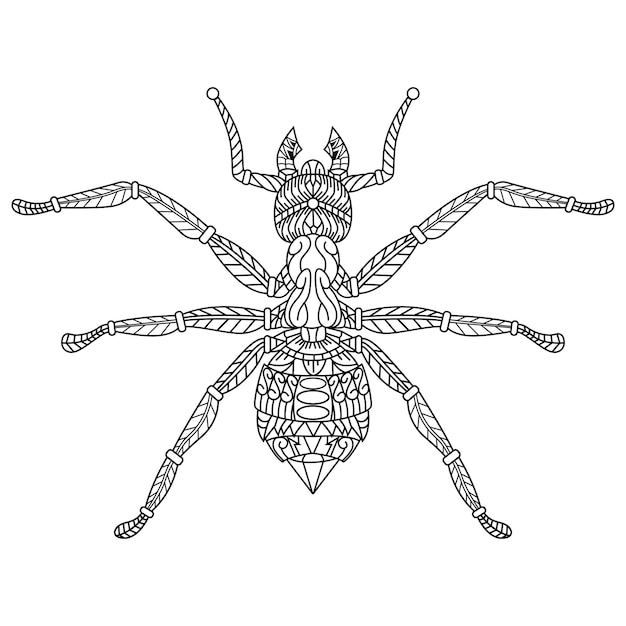 Рисованной муравья в стиле zentangle