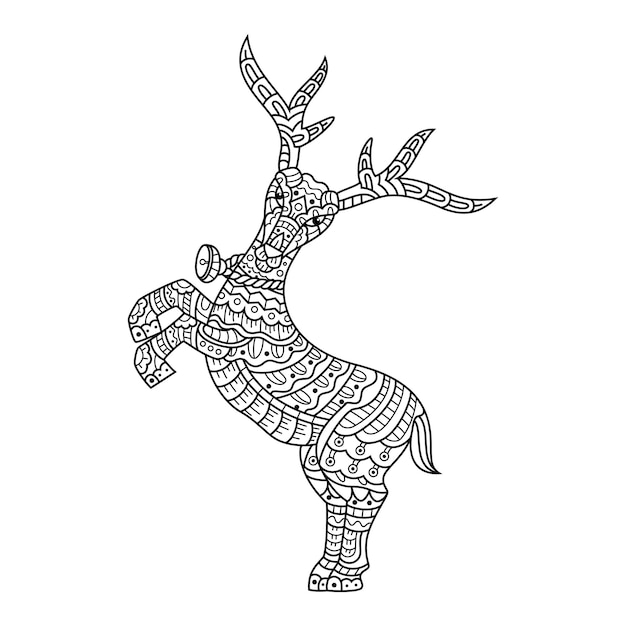 Рисованной оленя в стиле zentangle