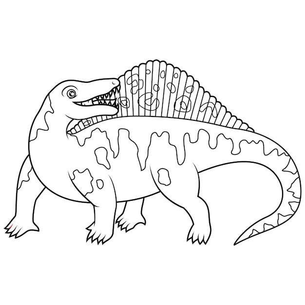 Рисованной линии искусства dimetrodon