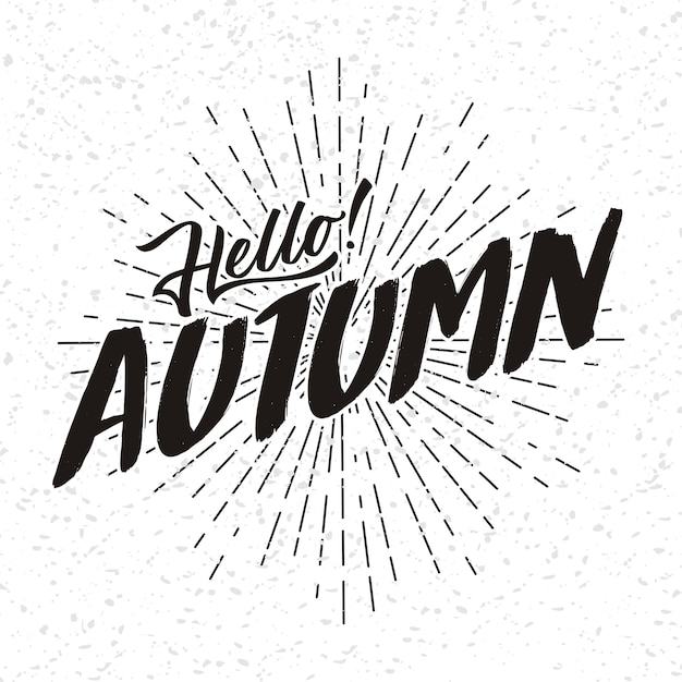 Вектор Ручная работа hello autumn