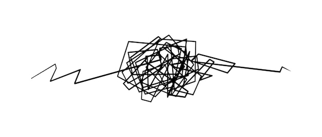 Вектор Ручной рисунок запутанных каракулей абстрактная каракуля векторная иллюстрация