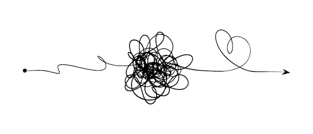 Ручной рисунок запутанных каракулей абстрактная каракуля векторная иллюстрация