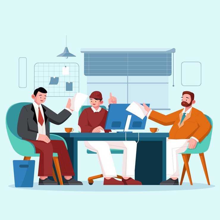 Vector hand drawn office illustration