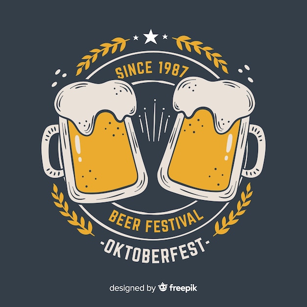 Vector hand drawn oktoberfest background