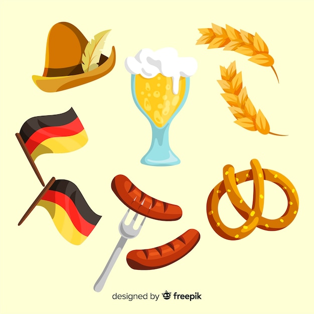 Vector hand drawn oktoberfest element collection