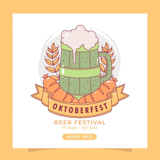 hand drawn oktoberfest festival poster