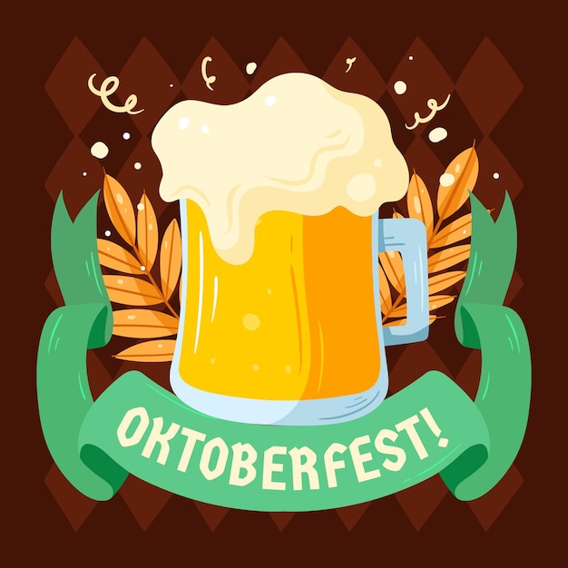 Vettore illustrazione disegnata a mano dell'oktoberfest