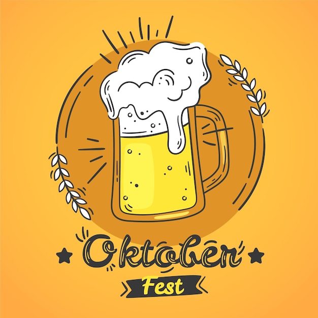 Vector hand drawn oktoberfest illustration