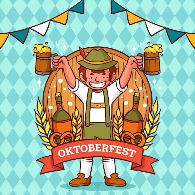hand drawn oktoberfest illustration