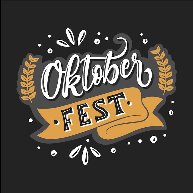 Vector hand drawn oktoberfest lettering