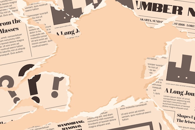 Vector hand drawn old newspaper background