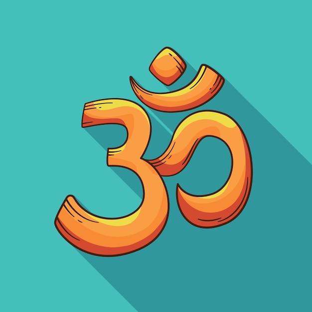 Vector hand drawn om symbol design