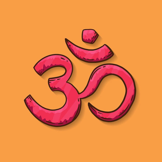 Vector hand drawn om symbol design