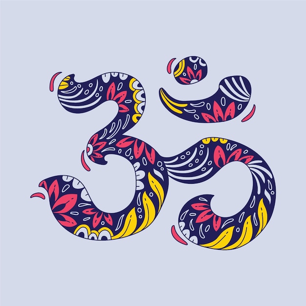 Vector hand drawn om symbol illustration