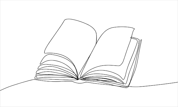 Hand drawn one line art illustration book