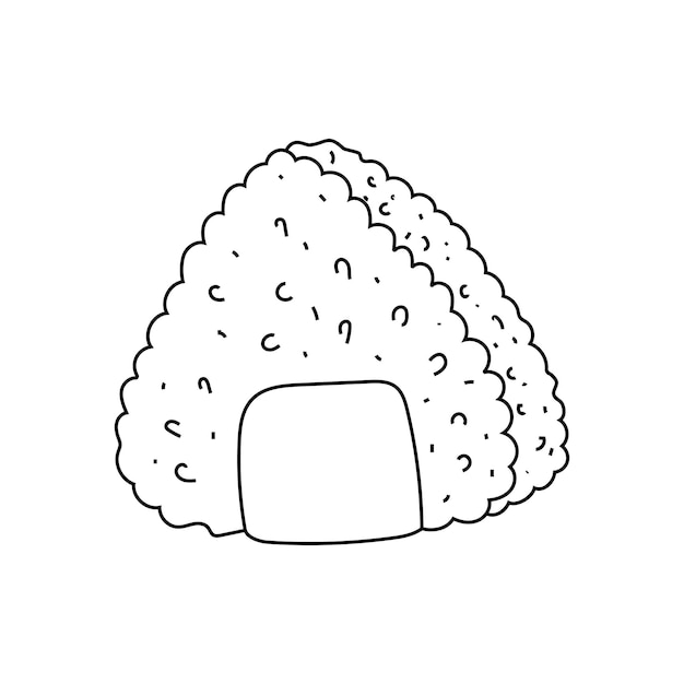 Hand drawn onigiri vector illustration