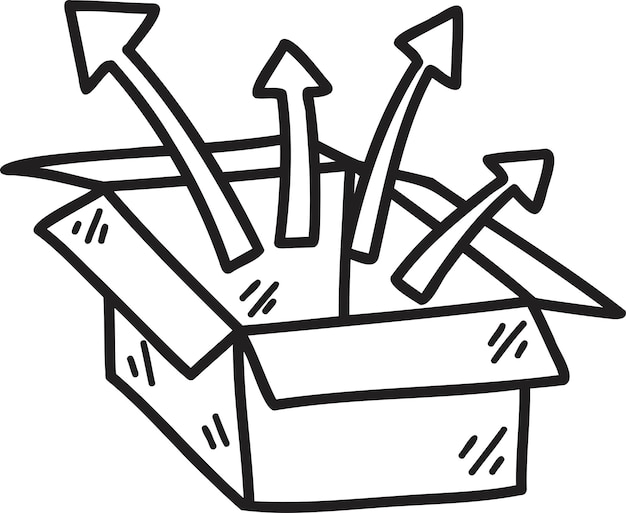 Hand Drawn open box illustration