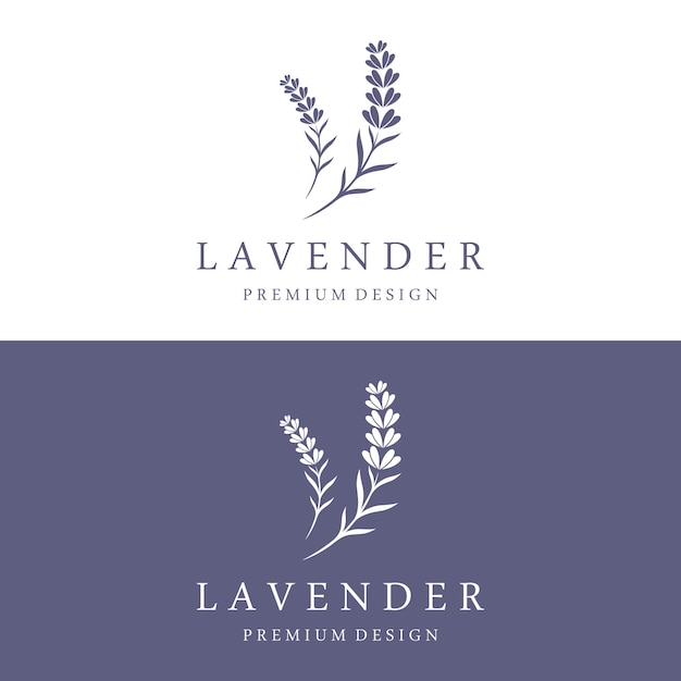 Vector hand drawn organic lavender flower logo template designlogo for cosmetic beautyteaoilherb