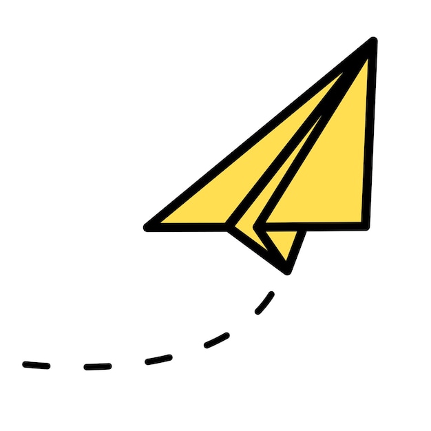 Vector hand drawn origami airplane illustration vector