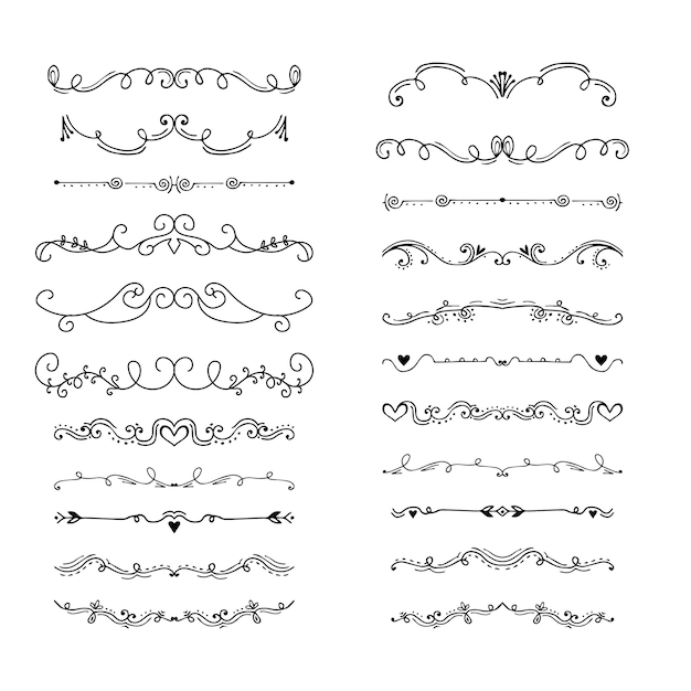 Hand drawn ornament divider set design