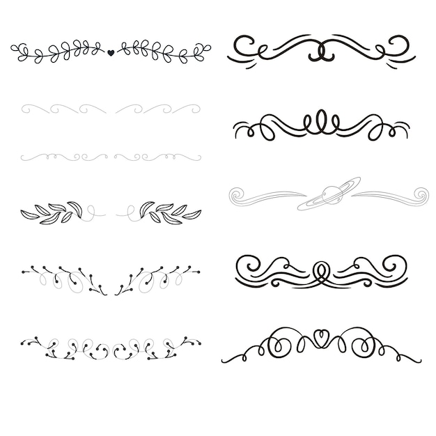 Hand drawn ornament divider set design