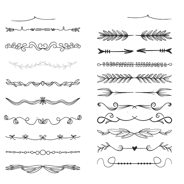 hand drawn ornament divider set design