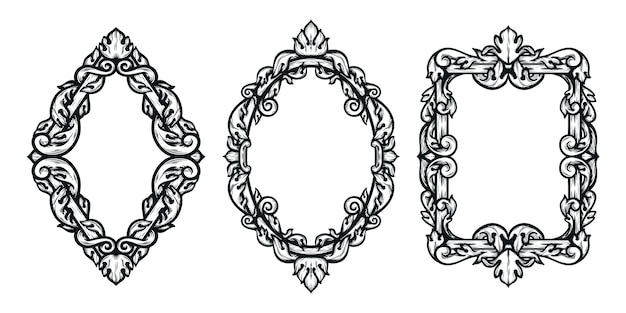 Hand drawn ornamental baroque frame