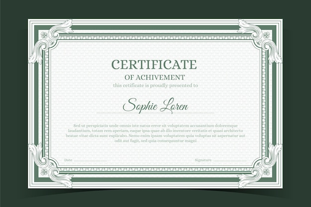 Vector hand drawn ornamental certificate