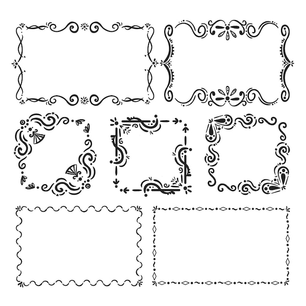 Set cornice ornamentale disegnata a mano