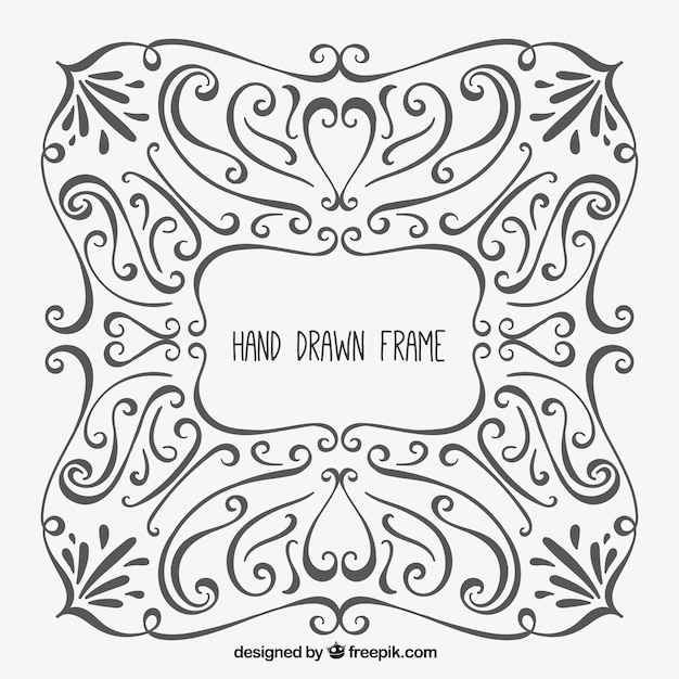 Vector hand drawn ornamental frame